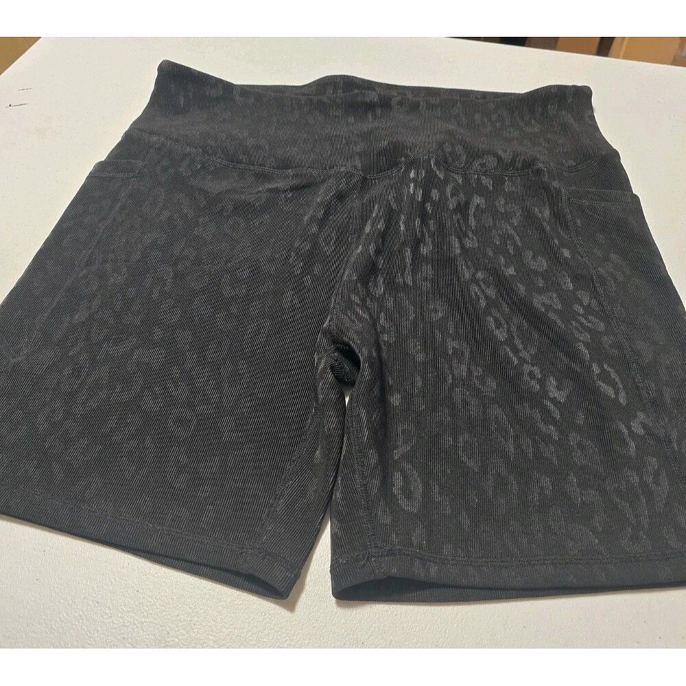 Vital Life Women's Plus Size 3X Black Spandex bike shorts Animal Print Cheetah